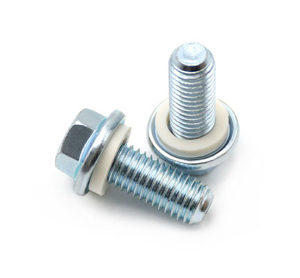 Hexagonal Flange Waterproof Bolt With Washer Galvanization Zinc Plating Grade 4.8 / 8.8 / 10.9
