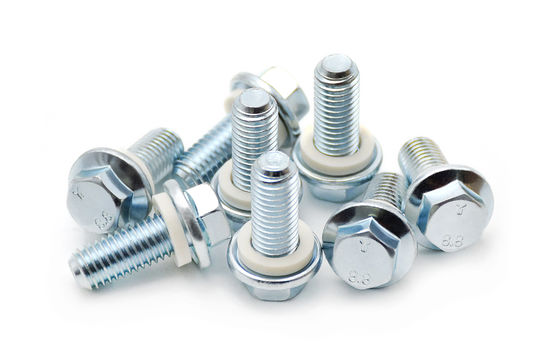 Hexagonal Flange Waterproof Bolt With Washer Galvanization Zinc Plating Grade 4.8 / 8.8 / 10.9